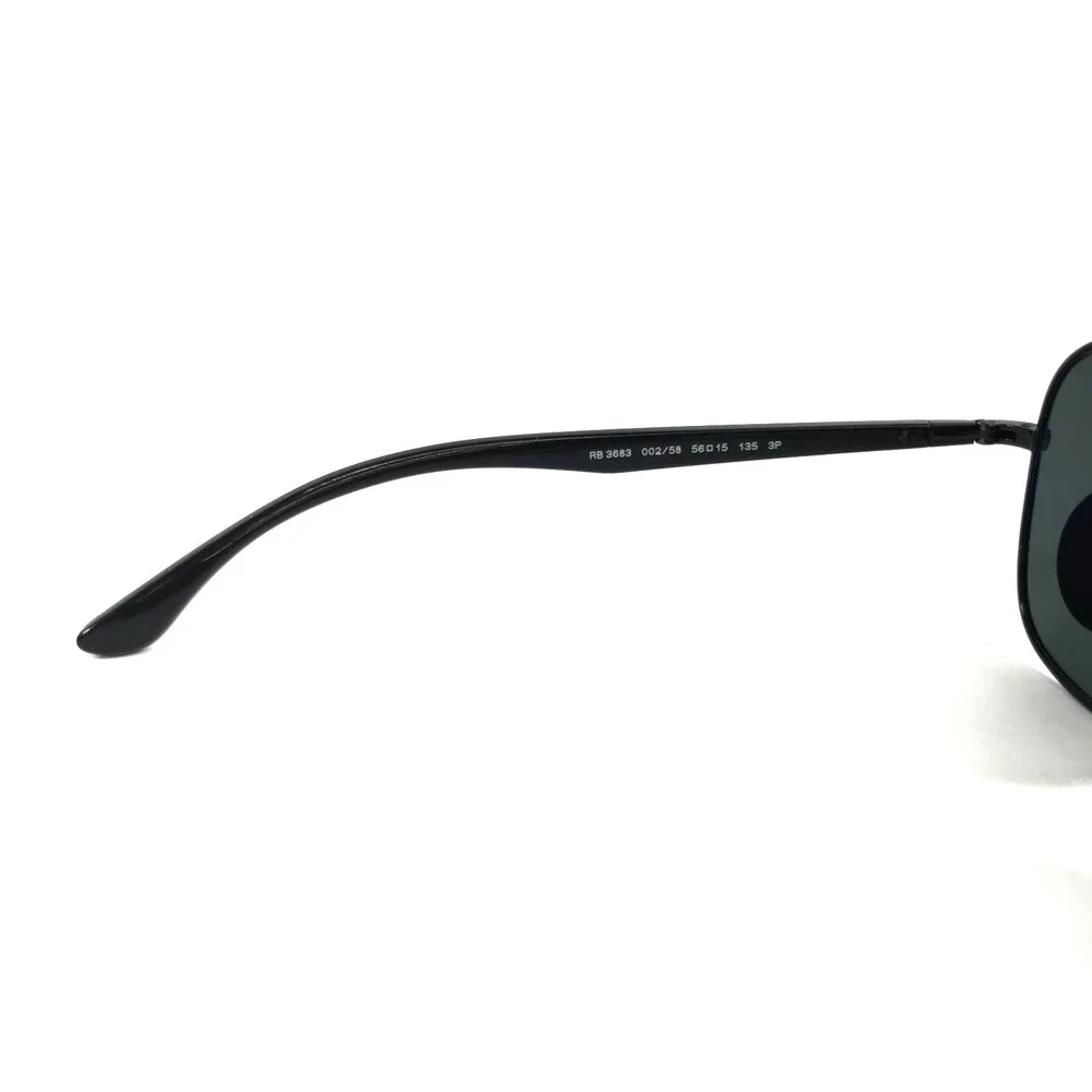 Ray-Ban Sunglasses RB3683 002/58 Black Aviator Frames with Gray Polarized 56 mm